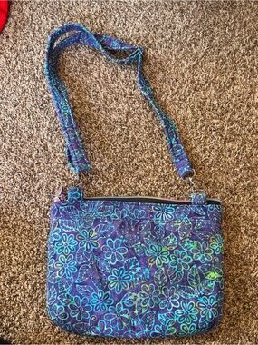 Blue Floral Shoulder Bag - Women